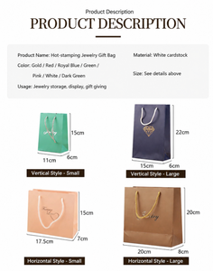 Sacs en papier d'art de luxe personnalisés, recyclables, avec poignée en ruban, pour mini-produits, boîtes à bijoux, emballage, vente en gros, cadeaux, artisanat - Product Image 4