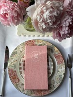 Porte-menu de mariage personnalisé avec logo sur mesure, en papier fait main recouvert de lin, avec monogramme, support de table pour affichage