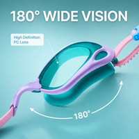 Lunettes de natation professionnelles Eyeline Blue Summer avec protection UV, logo personnalisé, monture en TPE