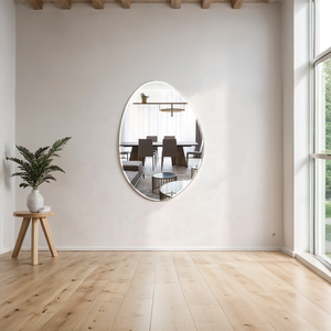 Wholesale Frameless Teardrop Wall <strong>Mirror</strong>, Irregular Asymmetrical <strong>Pebble</strong> <strong>Mirror</strong> for Home Hotel Decor Bulk Orders - Product Image 5