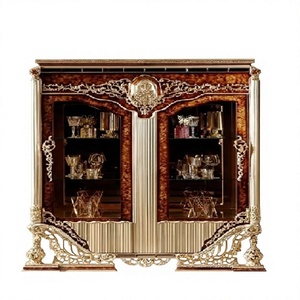 Vitrina de Diseño Clásico, Mueble de Estilo Francés para Comedor, Vitrina Tallada de Alta Gama para Casa de Campo Clásica - Product Image 1