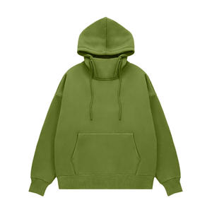 Sweat à capuche de prévention du vent en coton de qualité supérieure Poids lourd 400gsm Surdimensionné Unisexe Streetwear Pull à capuche pour hommes - Product Image 5
