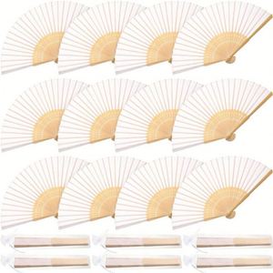 Abanico Plegable Personalizable de 7 Pulgadas, Abanico de Mano Portátil Tallado en Estilo de Arte Popular Blanco, Material de Bambú para Regalos Empresariales - Product Image 4