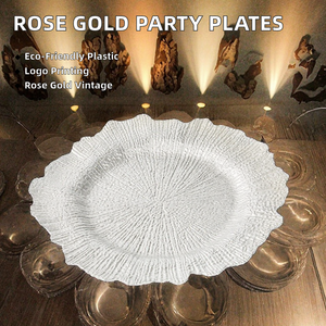 Assiettes de Présentation Jetables en Plastique Durable, 13 Pouces, Or Rose, Modernes et Élégantes, Imprimées en Sérigraphie, pour Fêtes – Vente en Gros à Prix Abordable - Product Image 2