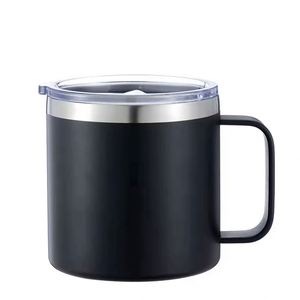 Gobelet isotherme à double paroi de 12 oz avec logo personnalisé, revêtement en poudre, en acier inoxydable, pour le café, le camping, avec couvercle - Product Image 5