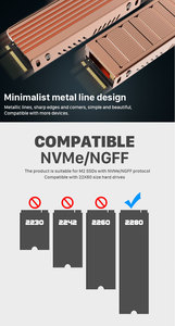 Heatsink ssd dengan modul perekat konduktif termal tembaga murni untuk NGFF PCI-E NVME <span class=keywords><strong>M</strong></span>.<span class=keywords><strong>2</strong></span> 2280 SSD Heatsink - Product Image 6