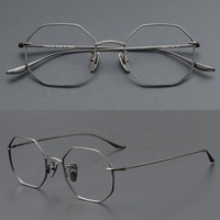 Lunettes Maufactre Titane Designer Optique Anti Lumière Bleue Lunettes Monture Lunettes Polygone Lunettes pour Femmes