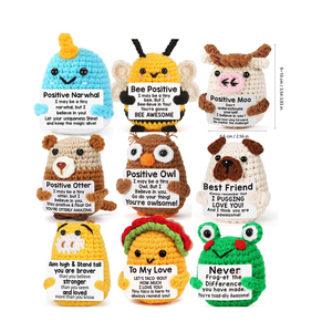 120 estilos animales abeja positiva impresionante patata hecha a mano ganchillo tejido muñeca apoyo emocional tejido abeja positiva con alas - Product Image 1