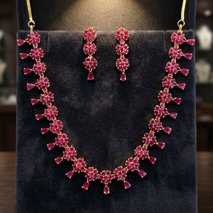 Artificial Fashion Jewellery Wholesalers India Kanhai Jewels LLP Vintage Brass Beaded <b>Necklace</b> Set Gold Plating Quartz CROWN - Product Image 1