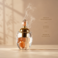 Brûleur d'encens en cristal K9 en forme d'œuf, avec couvercle creux en forme de lune dorée, facettes en nid d'abeille, support d'aromathérapie, luxe, zen, religieux, fait main
