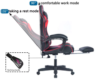 Chaise de jeu ergonomique en cuir style course, avec appui-tête et coussin lombaire, inclinable et réglable – Vente en gros usine