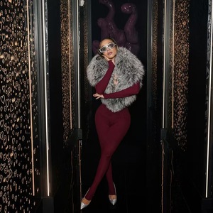 <span class=keywords><strong>Combinaison</strong></span> intégrale <span class=keywords><strong>Catwoman</strong></span> Y2K Hiver en fourrure, à manches longues, avec pieds à étriers et boucles pour les doigts - Product Image 3