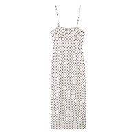 Nouvelle robe midi décontractée à bretelles à pois, style rétro chic et élégant pour femme, collection été 2026