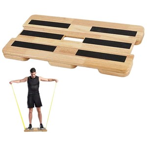 Tabla de madera para deportes con banda de resistencia, tabla antideslizante para pies, equipo de gimnasio para entrenamiento físico - Product Image 5