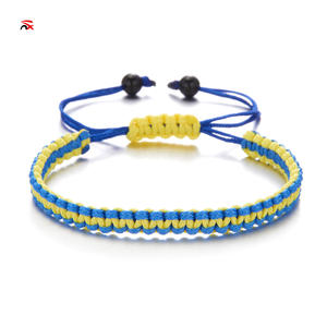 Pulsera Ucraniana Multicolor Creativa de Venta Caliente 2026, Brazalete Tejido Ajustable Amarillo y Azul de Ucrania para Decoración - Product Image 6