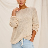Nouvelle Collection – Pull en Maille Tricotée pour Femme, Col Rond, Coupe Ample, Couleur Unie, Léger et Respirant, Idéal pour l'Été