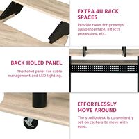 Bureau de studio musical haut de gamme, table de jeu haut de gamme avec port USB, couleur chêne naturel