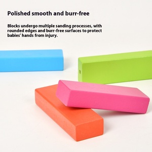 Coloré 54 pièces bricolage bloc de construction ensemble grand nombre jouet <span class=keywords><strong>en</strong></span> <span class=keywords><strong>bois</strong></span> pour dominos à empiler éducatifs - Product Image 3