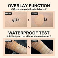 Vente en gros 10 couleurs cosmétiques ronds fond de teint mat durable imperméable à l'eau couleur de peau profonde or rose cosmétiques végétaliens