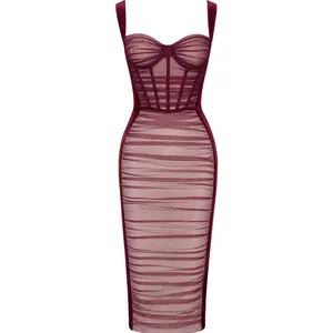 New arrivals dropshipping wholesale mesh and velvet elegant dresses for women cocktail