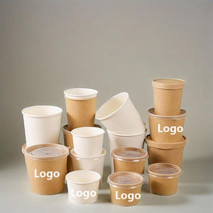 Prix de gros : Seau à porridge jetable en papier kraft, personnalisable avec logo, boîte à emporter, seau à soupe, gobelet à porridge, bol en papier - Product Image 4