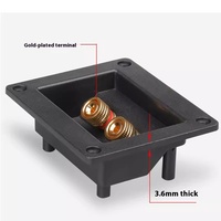 Plaque de bornes audio plaquée or à 2 voies, carrée à montage encastré, pour amplificateur de haut-parleur DIY