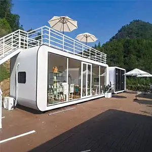 Clear 20ft Modular Fabricated Mobile House Luxury Insulation Shipping Container Winter Prefabricated Homes Apple Cabin Villa
