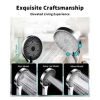 Ensemble de douche mural de luxe YEETE en acier inoxydable, mitigeur de douche chromé à double poignée, pommeau de douche carré effet pluie, style moderne pour hôtel