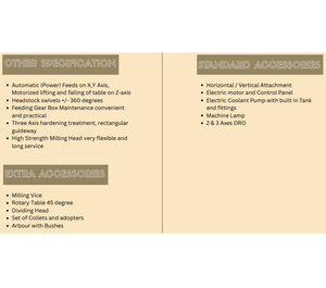 Fraiseuse universelle à tête pivotante de haute précision pour applications polyvalentes de découpe, de perçage et de fraisage industriel des métaux - Product Image 2