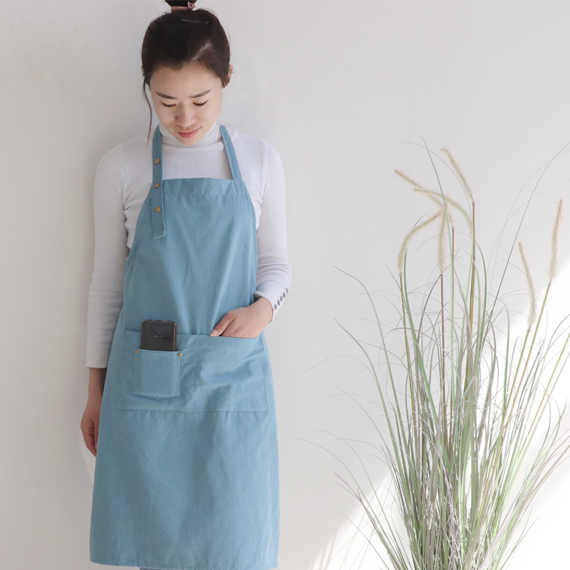 Canvas Blue Three-Pocket