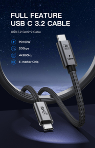 Cable de Datos <span class=keywords><strong>USB</strong></span> <span class=keywords><strong>3.2</strong></span> Tipo <span class=keywords><strong>C</strong></span> UNIEAN, Transmisión de Alta Velocidad, Carga Rápida, Cable de Sincronización de Datos Compatible con Teléfono, Laptop, Tablet - Product Image 2