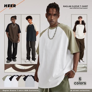 Raglan Tay Áo Tiêu Chuẩn Phù Hợp T-Shirt Màu Sắc Kết Hợp Chất Lượng Cao Tùy Chỉnh Thiết Kế Vòng Cổ Tees - Product Image 2
