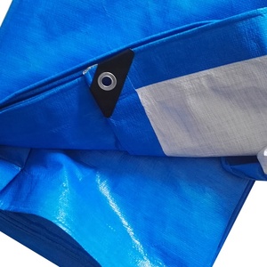 Bâche en plastique bleue imperméable en polyéthylène pour couverture extérieure, vente en gros d'usine à prix avantageux - Product Image 2