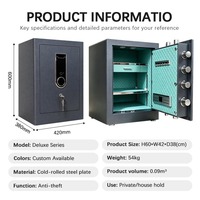 Caja Fuerte Digital con Huella Dactilar, Caja de Seguridad de Acero Laminado en Frío para Guardar Documentos, Dinero en Efectivo, en Casa, Oficina u Hotel