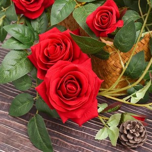 Guirlandes de roses artificielles Green Field 100cm-200cm, fleurs en soie plastique, décorations pour mariage et maison - Product Image 2