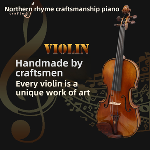 Violon acoustique avec table en épicéa, dos en érable, touche en ébène, cordes en acier, finition vernie, instrument en bois fait main - Product Image 2