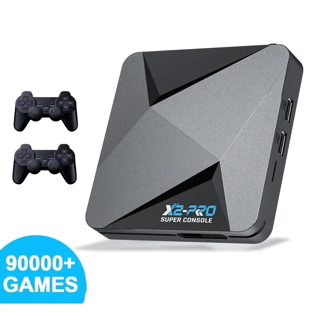 Süper konsol X2 PRO ev Video oyunu konsol 3D çift sistem oyun Set Top Box ile TV HD nostaljik Arcade iki kişi Joystick PS