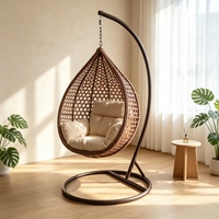 Fauteuil suspendu en rotin moderne et personnalisé, éco-responsable, avec coussin imperméable, pour salon et terrasse