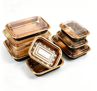 Conteneur rectangulaire en plastique de qualité alimentaire pour l'emballage de nourriture pour animaux de compagnie, hamburgers, pizzas, sandwichs, à emporter, pour restaurants, hôtels