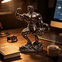 Statue de musculation en résine peinte à la main, trophée de compétition de fitness, décoration de bureau, ornement, cadeau, vente en gros