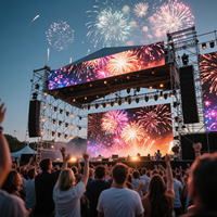 Pantalla LED Curva a Todo Color P2.6/P3.91 para Interiores/Exteriores, Alquiler de Pantallas de Video para Escenarios con Resolución 8K HDR10+ para Eventos y Espectáculos en Vivo