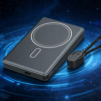 Nouvelle batterie externe sans fil à charge rapide en alliage d'aluminium magnétique 5000mAh 10000mAh avec entrée/sortie Type-C et protection contre la surcharge pour