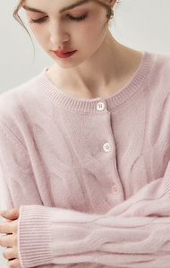 Vente directe d'usine, cardigan en cachemire pour femmes, tricot uni personnalisé, <span class=keywords><strong>pull</strong></span> à manches longues en cachemire, mélange <span class=keywords><strong>de</strong></span> laine, avec boutons - Product Image 3