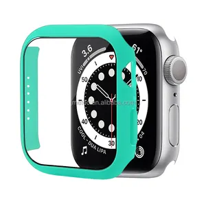 เคสป้องกันหน้าจอนาฬิกาแบบกระจก2 In 1,เคสป้องกันหน้าจอนาฬิกาแบบเต็มจอ360องศาสำหรับ Apple Iwatch Series 7 6 SE