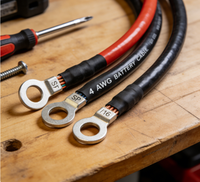 Câble d'alimentation pour charge de batterie avec bornes annulaires M6/M8, noir et rouge, 16/25/50 mm², haute intensité, pour onduleur de stockage d'énergie RV, marque OEM