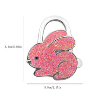 BB-082 Crochet de suspension pliable portable en forme de lapin de dessin animé pour sac à main, sac bandoulière, à fixer sur le bord de table