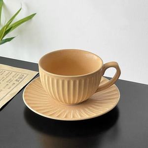 कस्टम लोगो सिरेमिक कैप्पुकिनो कप सॉकर सेट कॉफी मग के साथ ट्रे हस्तनिर्मित कप - Product Image 6