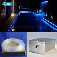 Moteur de lumière R-150 de lumière de piscine à fibre optique étanche avec 8 projecteurs sensoriels à changement de couleur Source de lumière LED aux halogénures métalliques