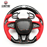 Volant de course en fibre de carbone forgé sur mesure pour Dodge Charger Challenger SRT Hellcat, accessoires intérieurs de voiture