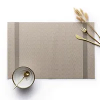 Tapis de table de salle à manger de style japonais moderne avec motif de fil d'or napperon en PVC résistant à l'huile et à l'eau sous-verre élégant tapis de table